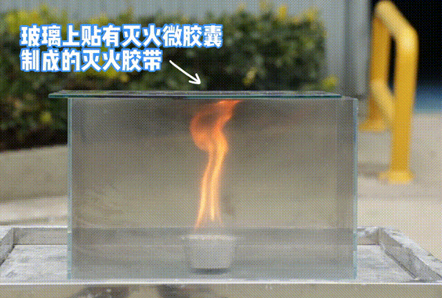 滅火微膠囊現場試驗滅火性能.gif